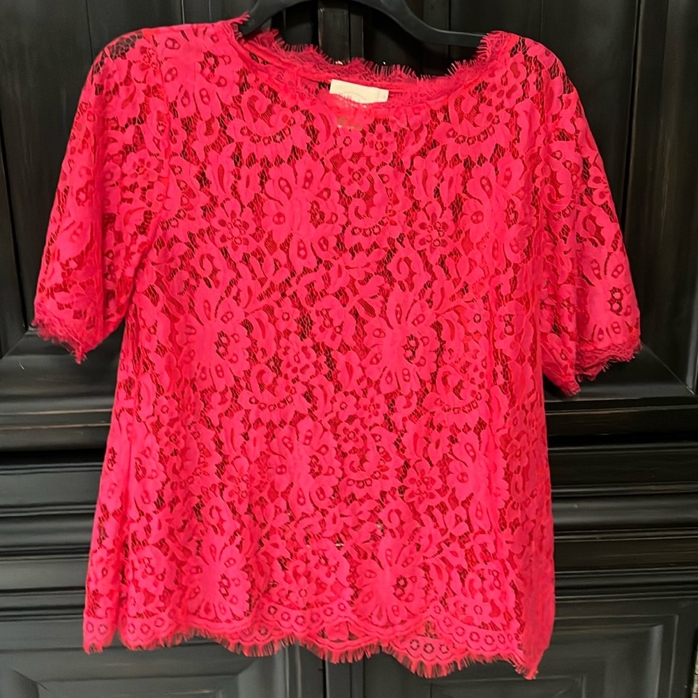 Shirt sleeve lace top